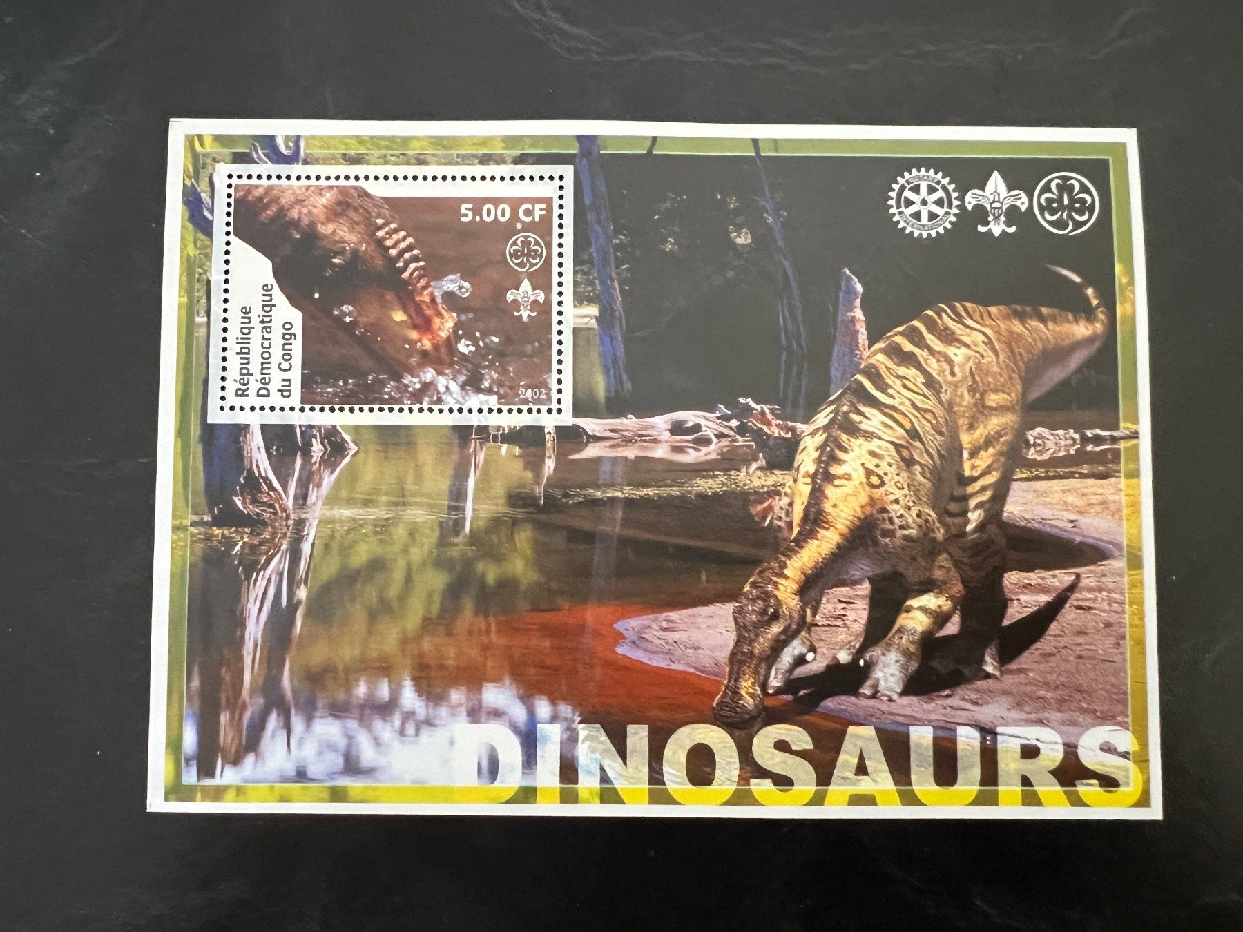 Tutti i francobolli: Kongo Block Dinosaurier 2002 gest.  (A5) – Usato da Hinwil venduto da Sidi4