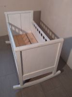 Vintage Baby Cradle, White, Rocking, Restored