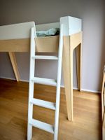 Oeuf Kinder-Hochbett Holz/Weiss mit Lattenrost