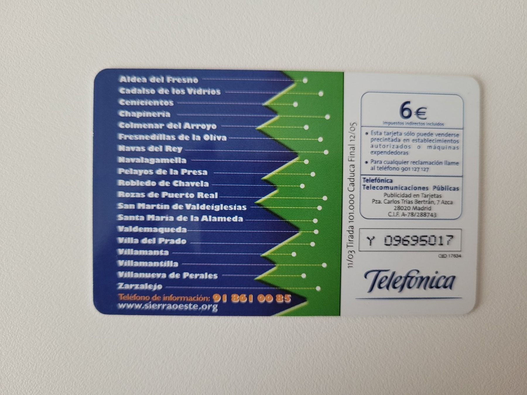 Cartes de téléphone: Telefonkarte Spanien "Madrid" – D'occasion à Inwil par Flower2325 1
