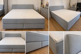 Boxspringbett 160x200 Grau