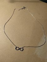 Collier mit Anhänger 925 Silber rhodiniert mit Zirkonia 43cm