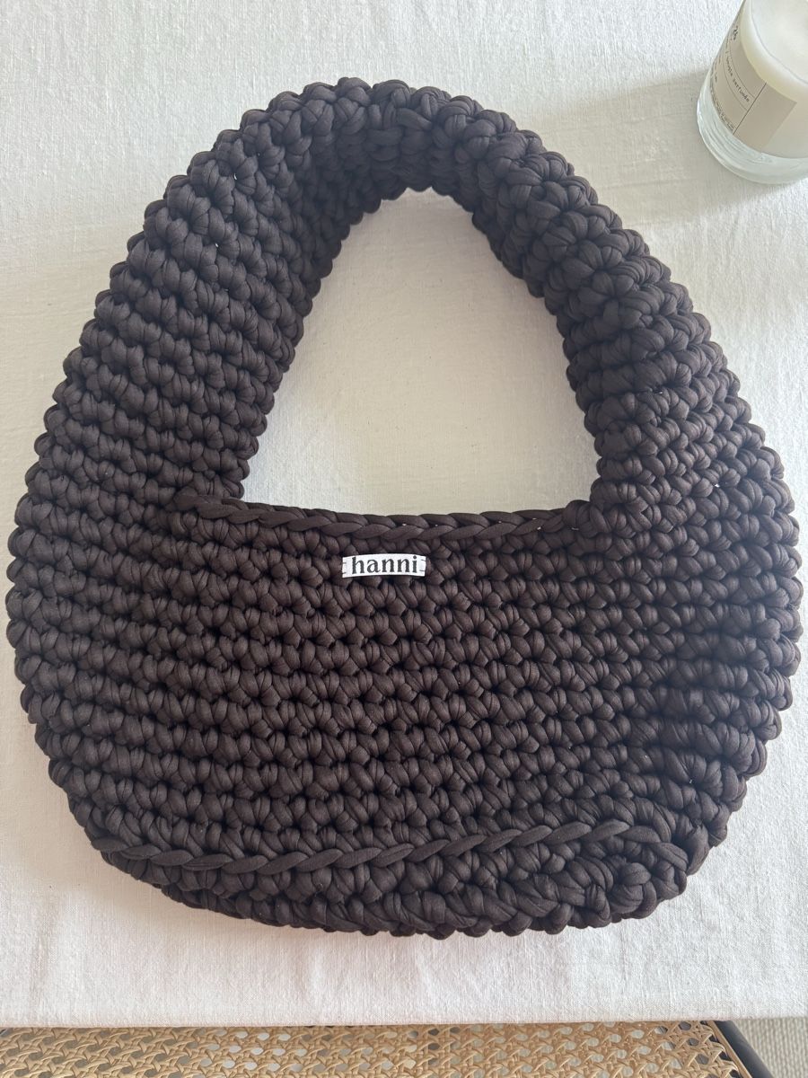 Borse da donna: Crochet bag dark brown  – Nuovo e nell'imballaggio originale da Zürich venduto da Linen218 1
