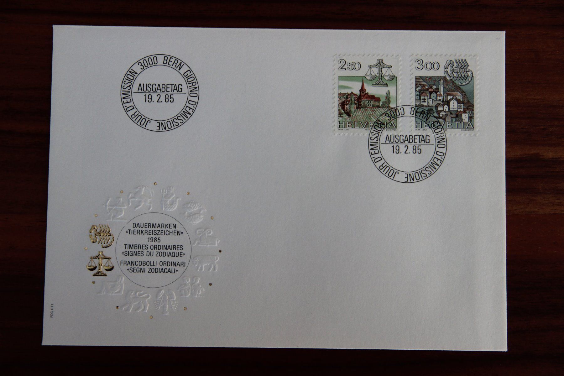 Tous les timbres: Schweiz 1985 - FDC - Dauermarken Tierkreiszeichen – Neuf (Voir description) à Jona par Southafrica07
