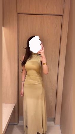 Elegantes langes Kleid von H&M in Dunkelgelb – XS,