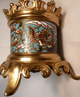 SEHR SCHÖNE ANTIKE GOLDENE CLOISONNÉ STÄNDER DOSE, -UNIKAT