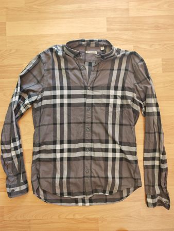 Burberry Brit Herren Hemd |  M/48 Grau-schwarz Karo check
