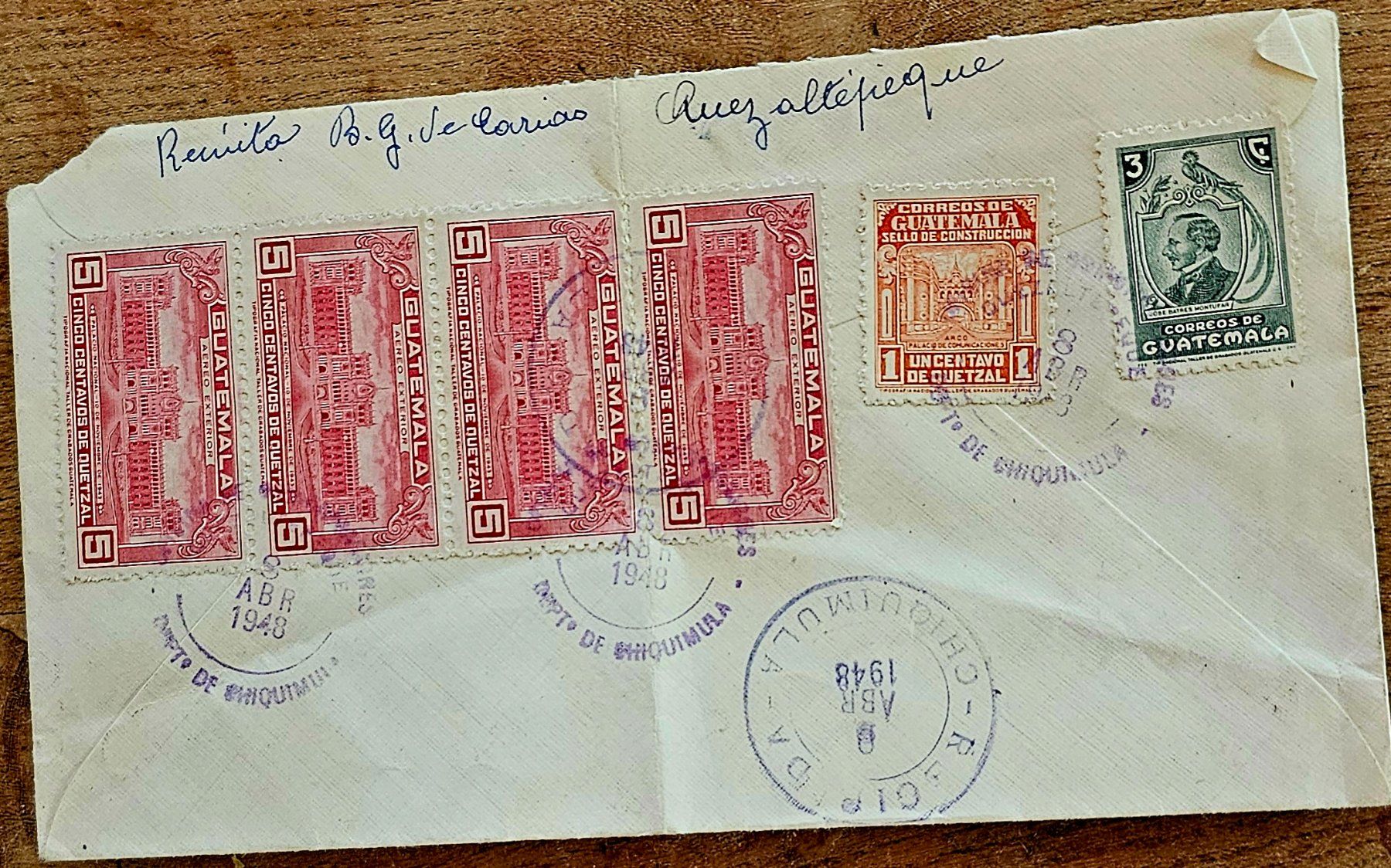 Tutti i francobolli: GUATEMALA Brief nach Martigny, 1948 – Usato da Les Valettes venduto da Nuba1 1