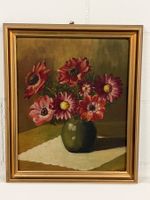 Vintage Floral Ölgemälde, Blumenstrauß Stillleben Kunst