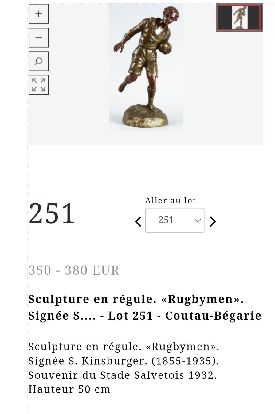 Sculture & Statue: Rugbyman stade 1932 – Usato da Ipsach venduto da solune 7