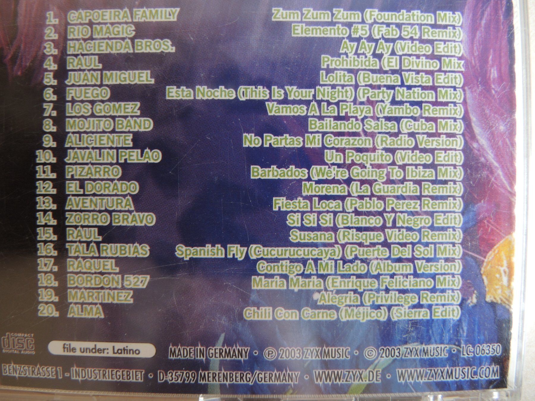 CD: Latino Mix CD - 20 Sommer Hits – Usato da Rorschach venduto da maeck8 4