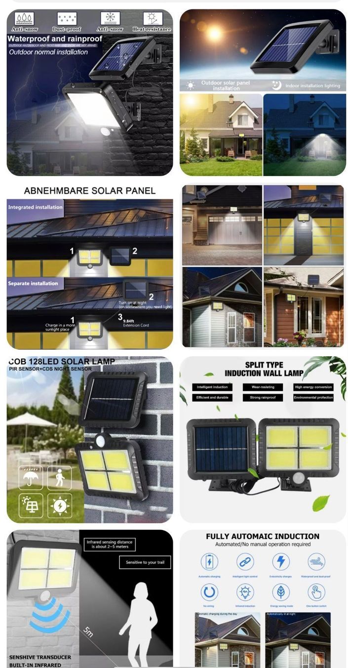 Lampade: + LED-Solarlicht-Außen-Flutlichtsensor-Strahler mit Bewegung – Nuovo e nell'imballaggio originale da Amriswil venduto da JaJa-Express 1