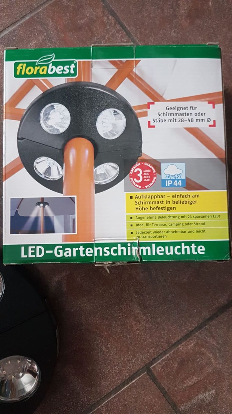 Lampade: Florabest LED-Gartenschirmleuchte – Nuovo (secondo la descrizione) da Wohlen AG venduto da stifno-industries