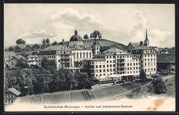 Ansichtskarten: Menzingen, Blick auf Institut und Lehrer – Gebraucht aus Berlin von bartko-reher