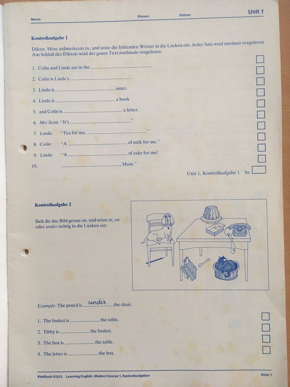 Libri: Learning English - Kontrollaufgaben, Band 1 – Usato da Grenchen venduto da Kogi7 2