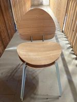 2 Stühle Holzoptik/Metallbeine