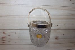 Bleikristall Behälter mit silberfarbenen Henkel 13 cm