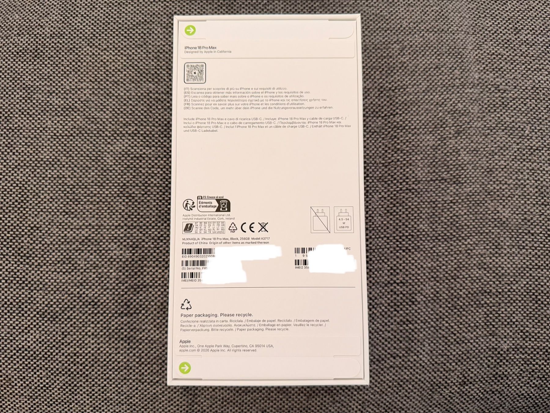 Apple Handys / Smartphones: Apple iPhone 18 Pro Max 256 GB Schwarz NEU abholbereit – Neu und originalverpackt aus Spreitenbach von Bruggi66 1