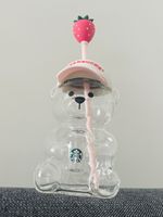 Original Starbucks Pink Bearista Glass Cold Cups