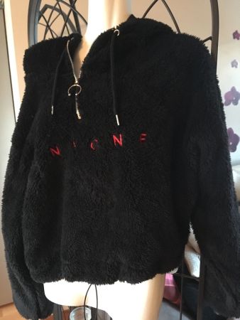 Sweat-shirt capuche doux chaud fourrure court M/L