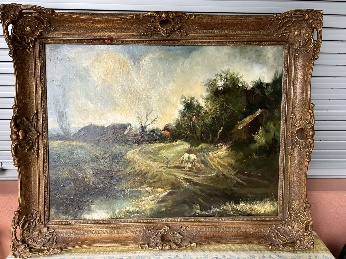 Tableaux: Landschaft mit Bauer Gemälde sign Marti Mooser – D'occasion à Hombrechtikon par vespa1954