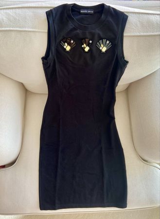 Markus Lupfer Dress Black with Embellishment Good State