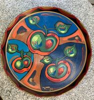 Grand plateau 1986 Viglino Chavornay vintage pomme Plat Art