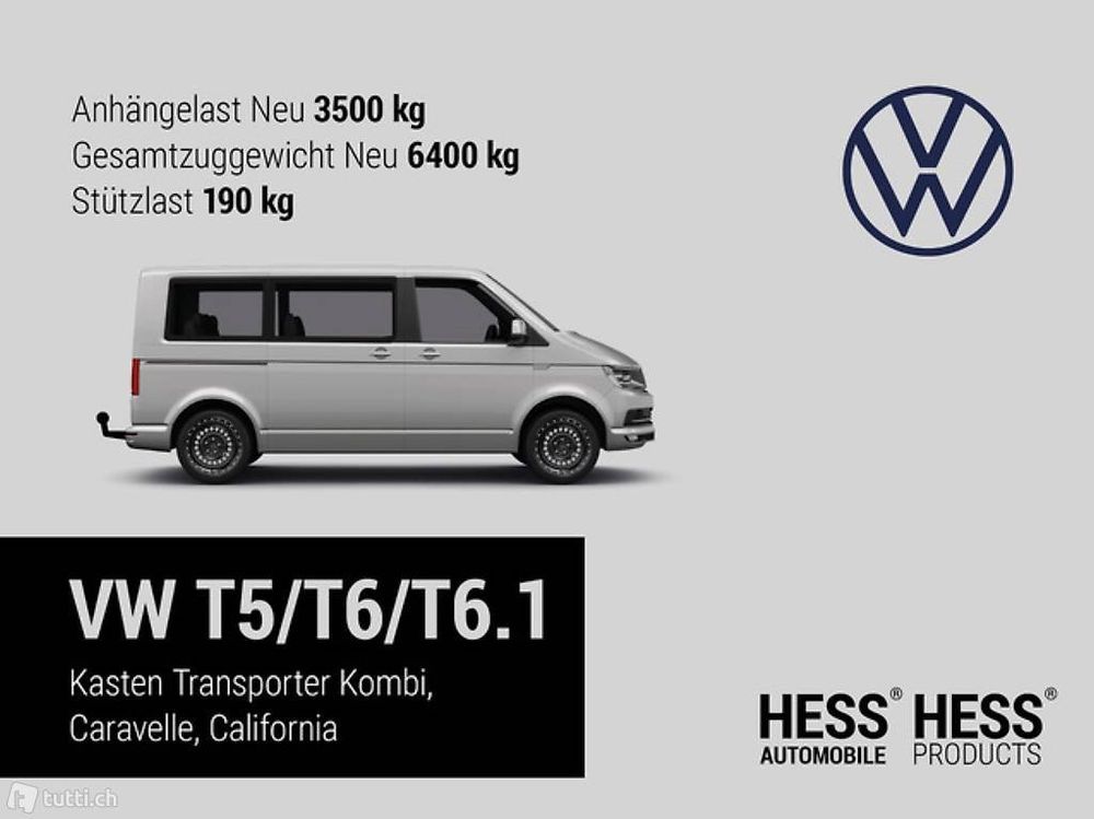 Gutachten zur Auflastung bis 3500 Kg für VW T5, T6, T6.1 mit