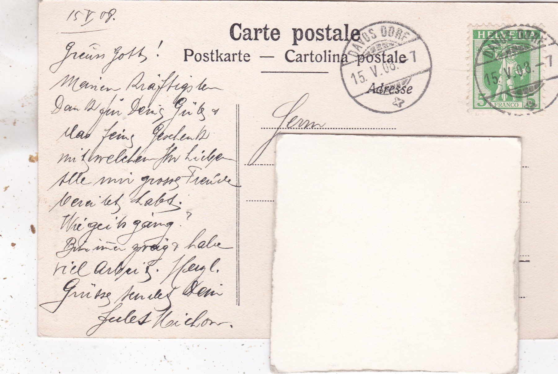 Cartoline postali: Davos Zügenstrasse 1908 – Usato da Herisau venduto da Lisegrat2008 1