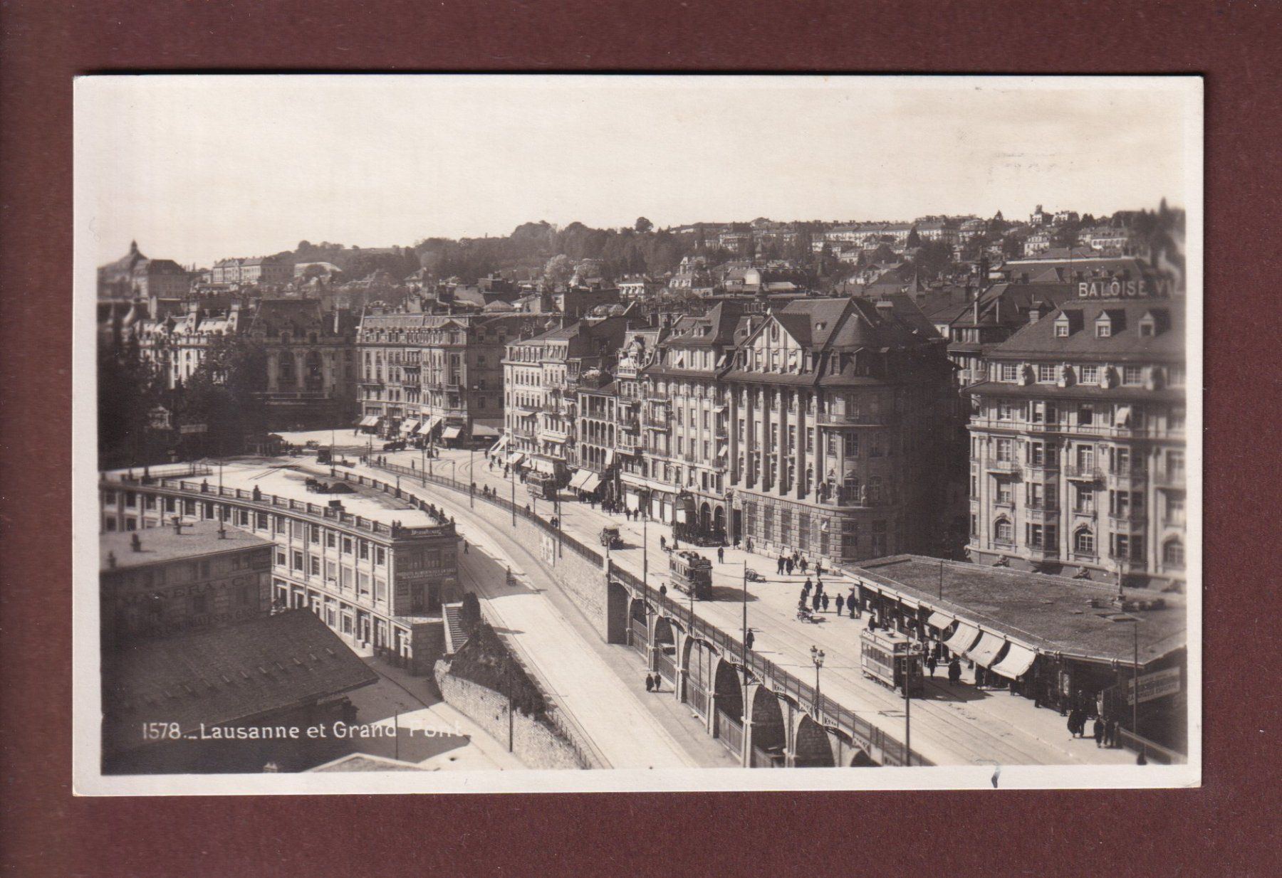 Ansichtskarten: LAUSANNE - Grand Pont - Tram - 1926 – Gebraucht aus Pully von nicecards