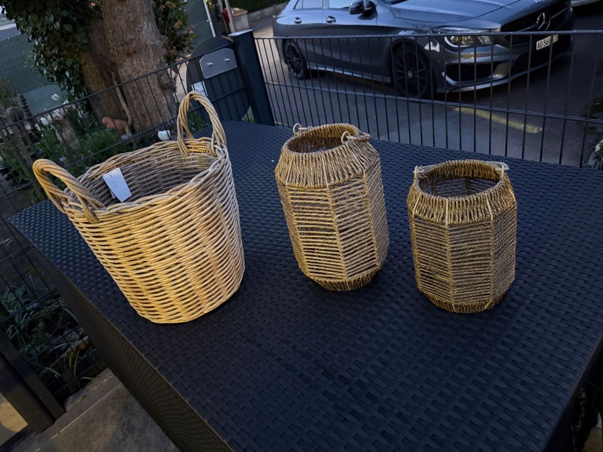 Tutte le decorazioni: Körbe und Windlichter aus Rattan, 3er Set, – Usato da Villmergen venduto da ninuu93
