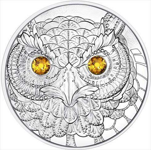 Tutti le monete: 20 Euro Silbermünze EULE mit Swarovsky Augen – Usato da Dagmersellen venduto da dribbeldrago10