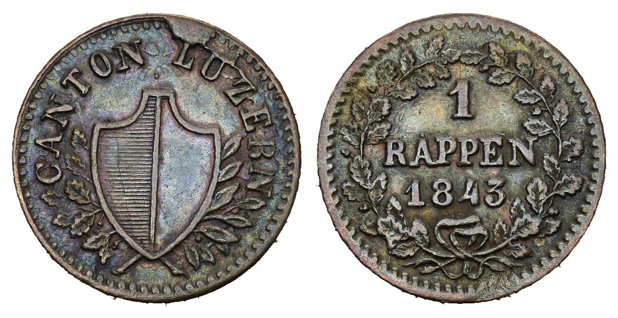 Toutes les monnaies: Luzern 1843 – D'occasion à Bern par numismatictops