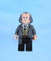 LEGO Minifigur Argus Filch - Bald on Top, Dark Bluish Gray