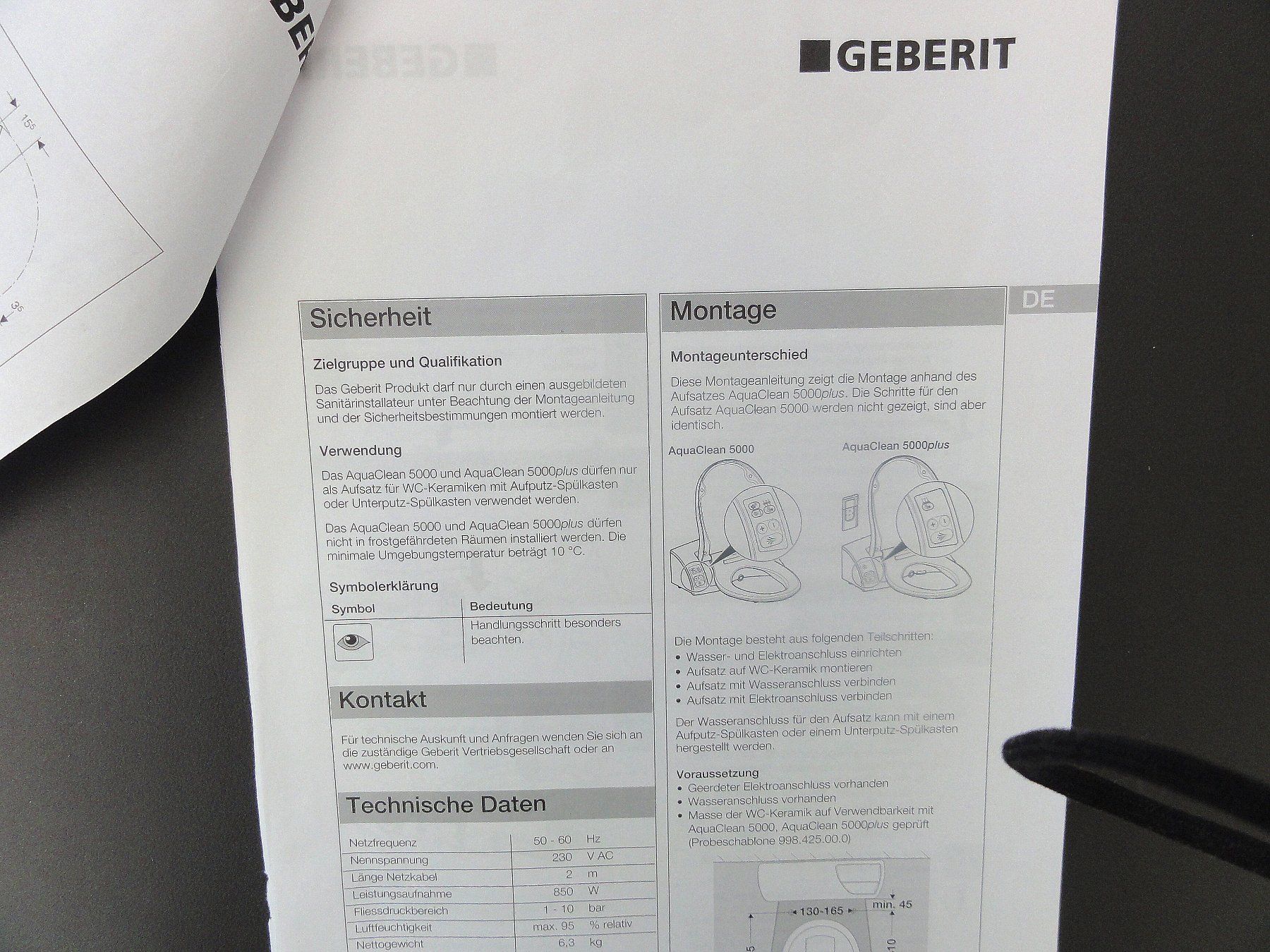 Geberit WC: Dusch WC Aufsatz Geberit Aqua Clean 5000 plus – D'occasion à Ebikon par 2297 6