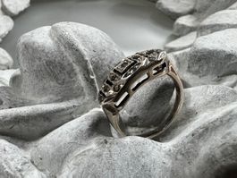 Vintage Art Deco Silber Ring mit Markasiten Grösse: 54