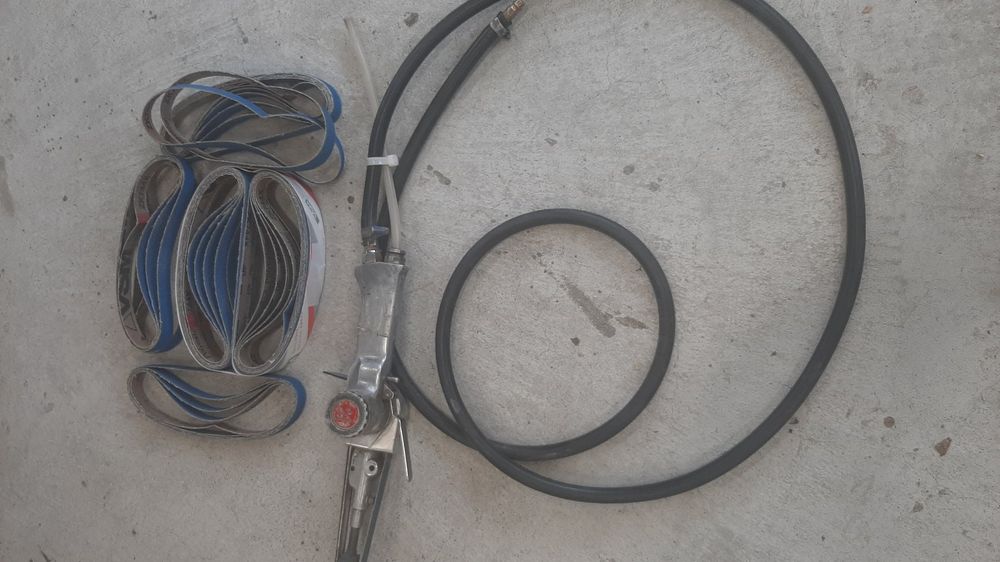 EFUTUTETIME Bandschleifer Druckluft 16000 U/min - Mit 25 Schleifbändern 10x330mm