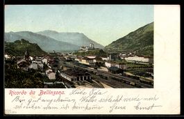 AK Bellinzona, Bahnhof, 1904