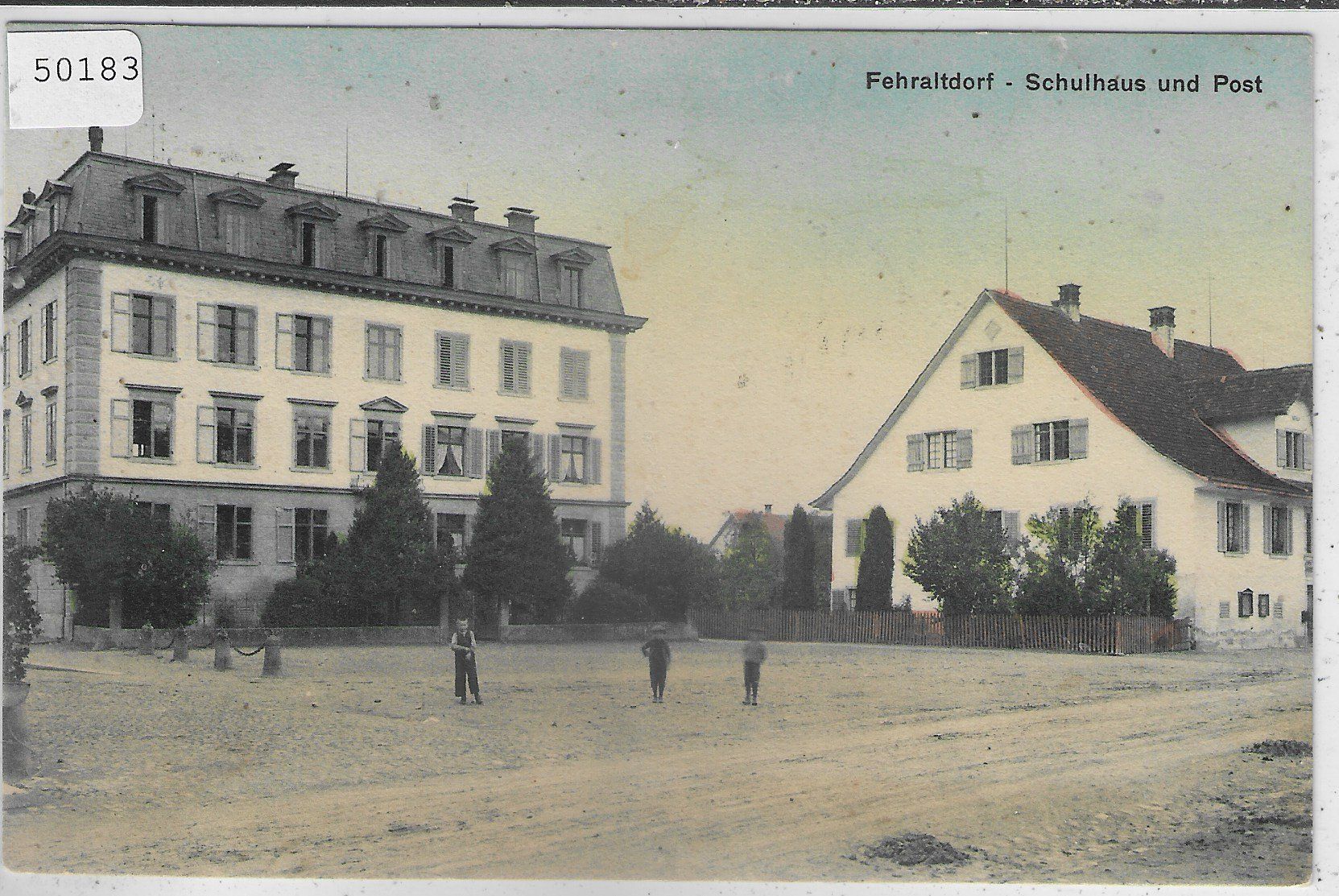 Ansichtskarten: Fehraltorf - Schulhaus und Post – Gebraucht aus Ettingen von Kartenplanet