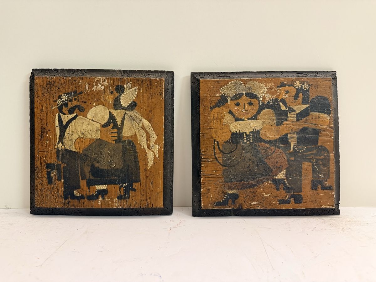 Dipinti: Zwei dekorative Bilder auf Holz – Usato da Solothurn venduto da NUVICO 7