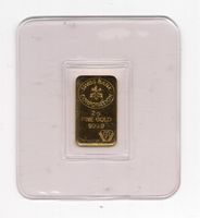 (1302) Goldbarren 2 g, stgl, Swiss Bank