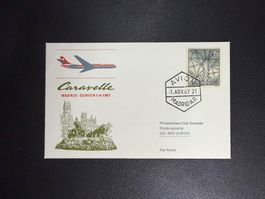 Swissair Erstflugbrief Madrid - Zürich 1967