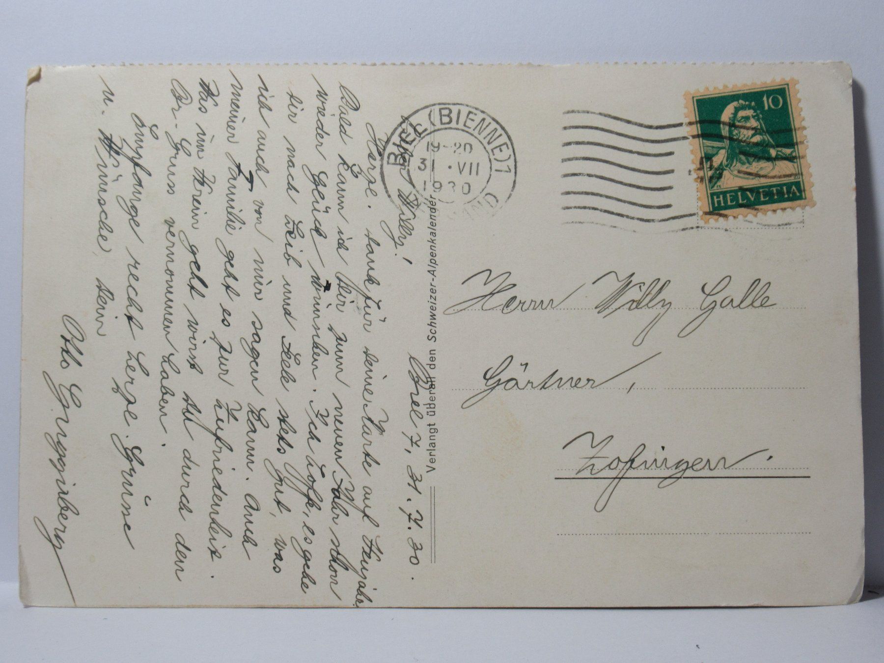 Cartoline postali: Im Maderanertal 1930 – Usato da Grenchen venduto da Bluemchen1900 1
