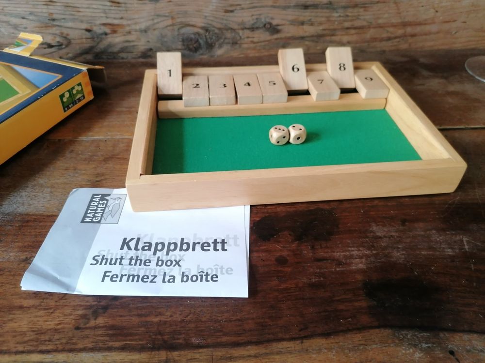 Shut The Box Holzspiel – 30x30x2,6 Cm, Würfelspiel Für 2+ Spieler, Für Zuhause, Party Oder Bar