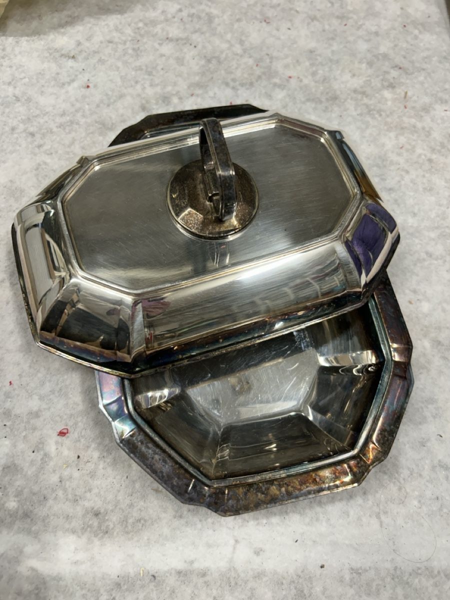 Contenitori & Simili: Silber Gemüseschüssel mit Deckel, Vintage Design – Usato da Kehrsiten venduto da fot_55m5 1
