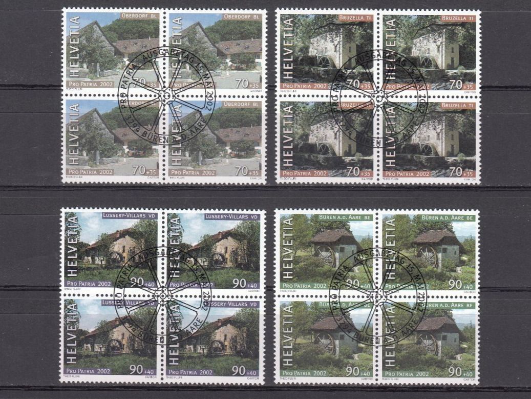 Alle Briefmarken: SBK B276 - B279 im 4er-Block mit ET – Gebraucht aus Bürglen TG von StampGraf