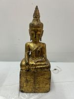 antike Buddha-Figur Shakyamuni mit alter Kmerschrift 18. Jh.