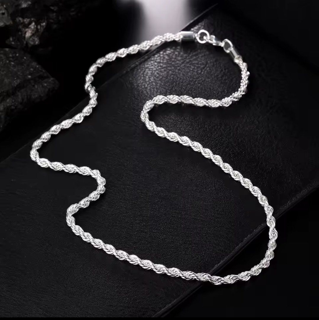 Catenine: Schöne Kette, 925 versilbert, 55 cm, Breite 2 mm – Nuovo (secondo la descrizione) da Grenchen venduto da maretop
