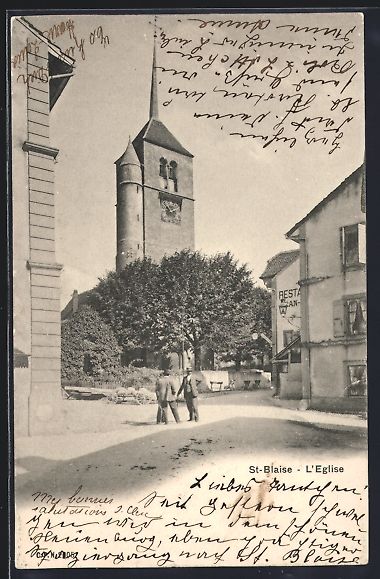 Cartoline postali: AK St. Blaise, L'Eglise, Restaurant – Usato da Berlin venduto da bartko-reher