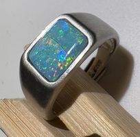 Ring Australischer Crystal-Opal+Silber, variable Grösse